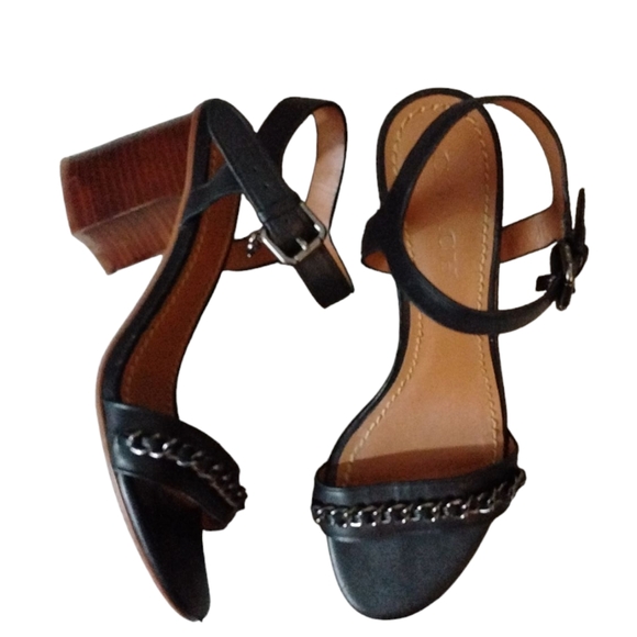 Coach Black and Brown Heels with Chunky Block Heel - Picture 1 of 14
